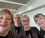 Hobart 2025 - ready to sing - Jan F, Louise, Ali & Jenny M